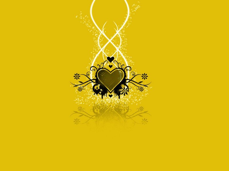 yellow heart design wallpaper