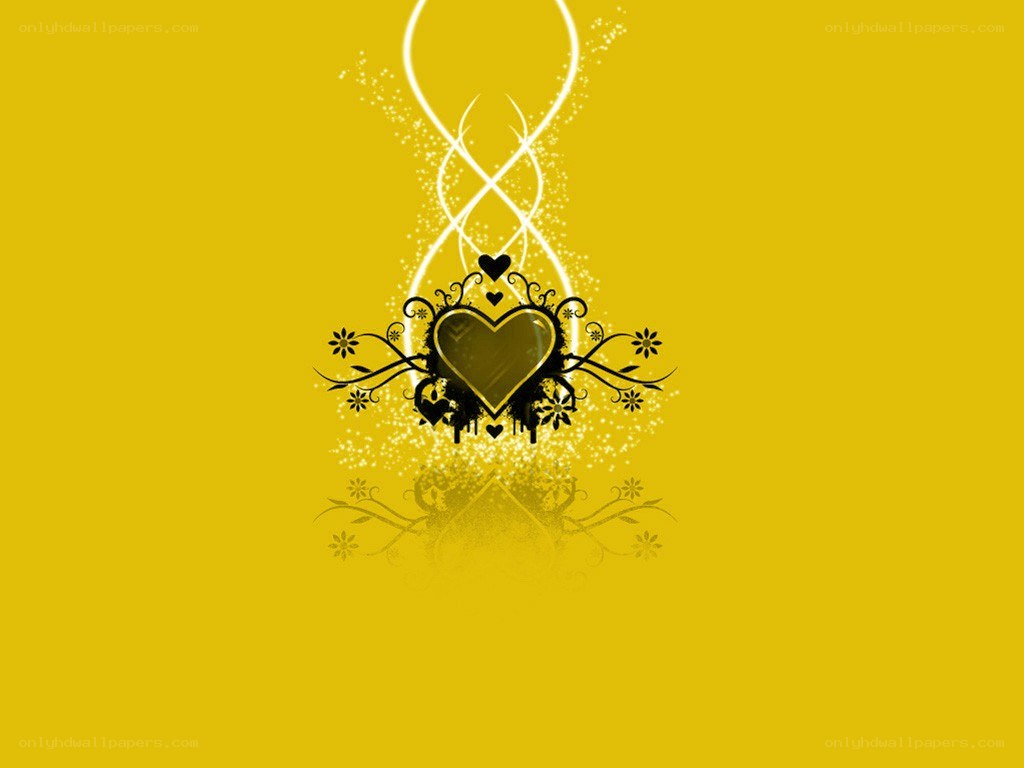 yellow heart design wallpaper