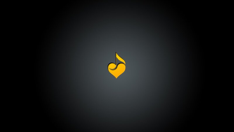 yellow heart music note logo