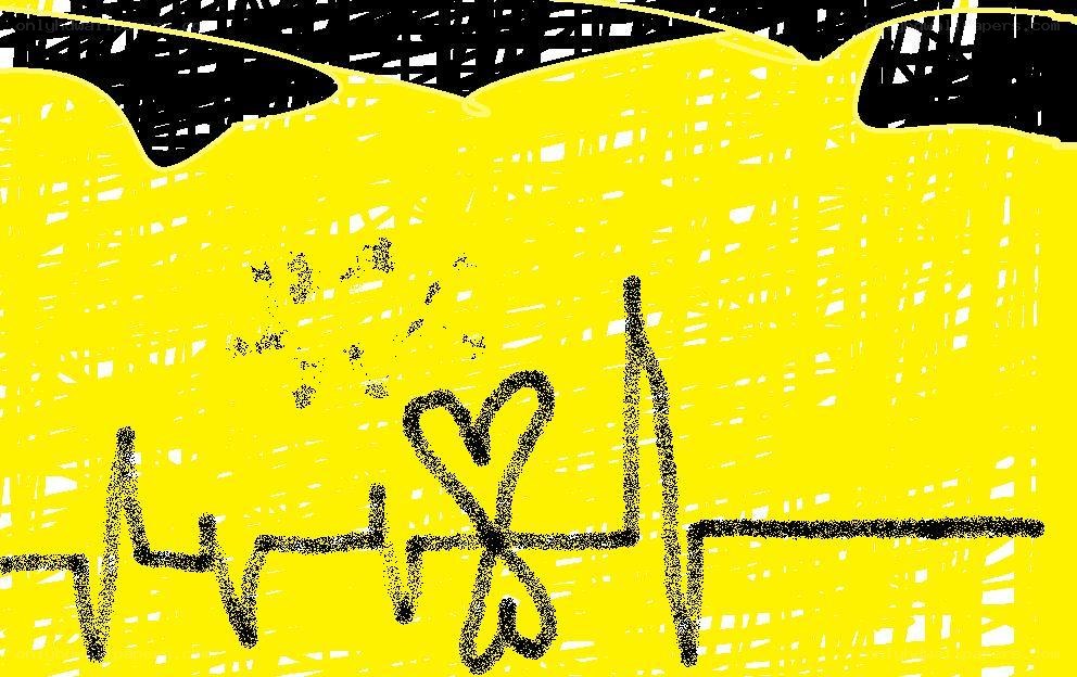 yellow heart rate line drawing