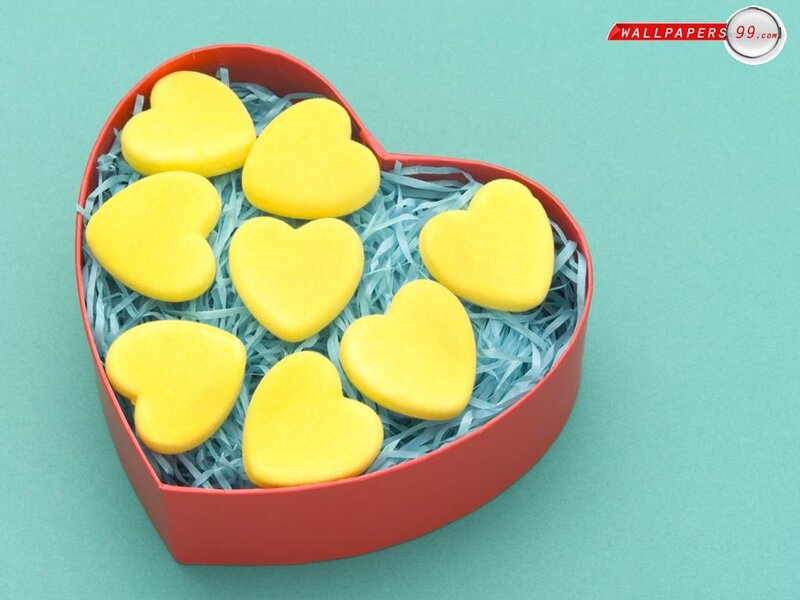 Yellow Heart-shaped Candies