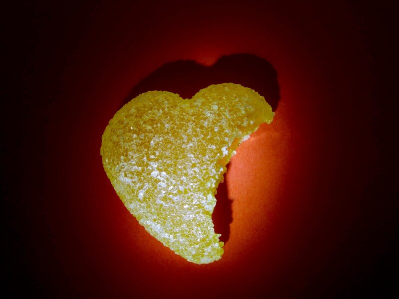 Yellow Heart-shaped Candy
