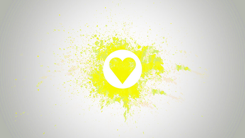yellow heart splash design