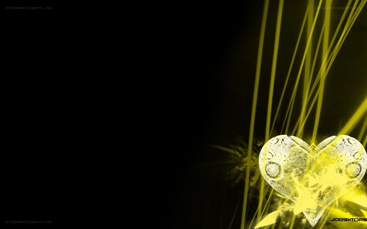 yellow heart with light beams