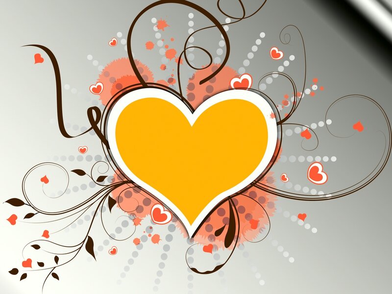 Yellow Heart with Swirls