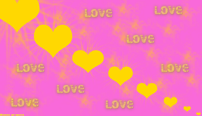 Yellow Hearts on Pink