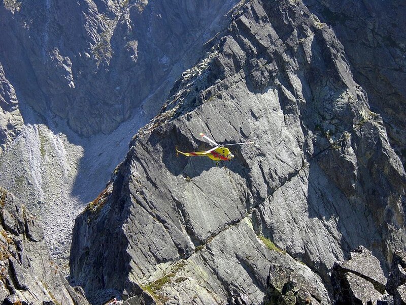 Yellow Helicopter Flying