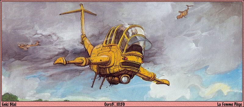 Yellow Helicopter in Flight — Dramatic