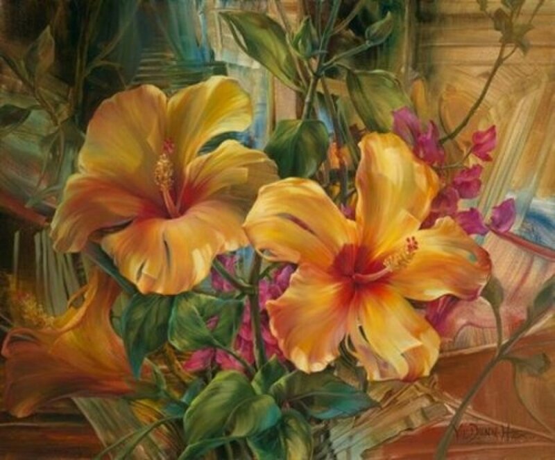Yellow Hibiscus Flowers — Tropical