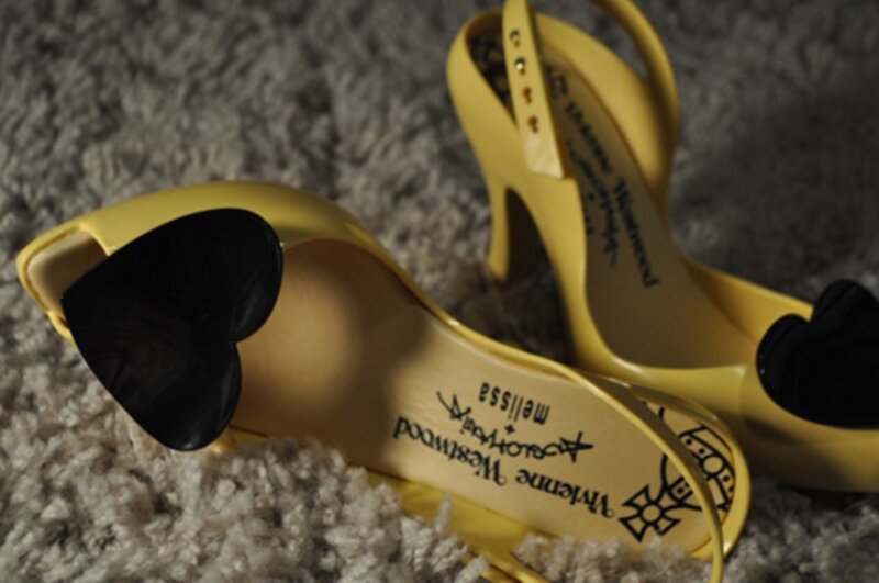 Yellow High-heeled Shoes