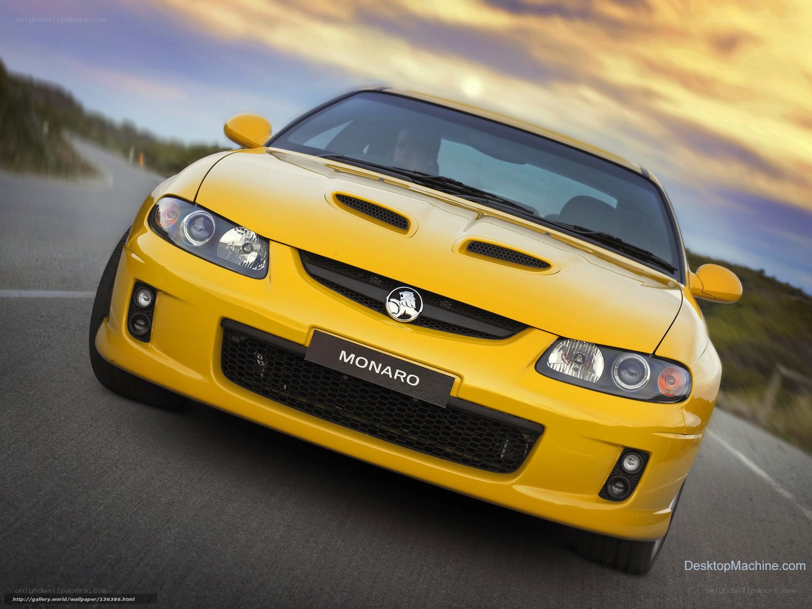 Yellow Holden Monaro on road