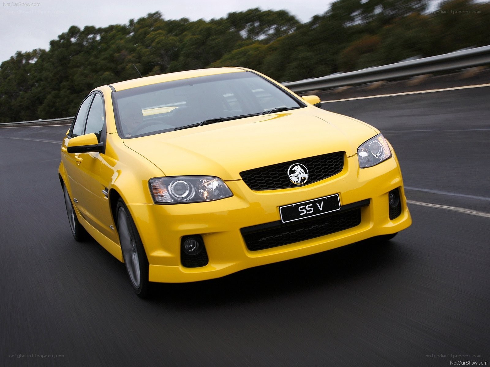 yellow Holden SS V in motion