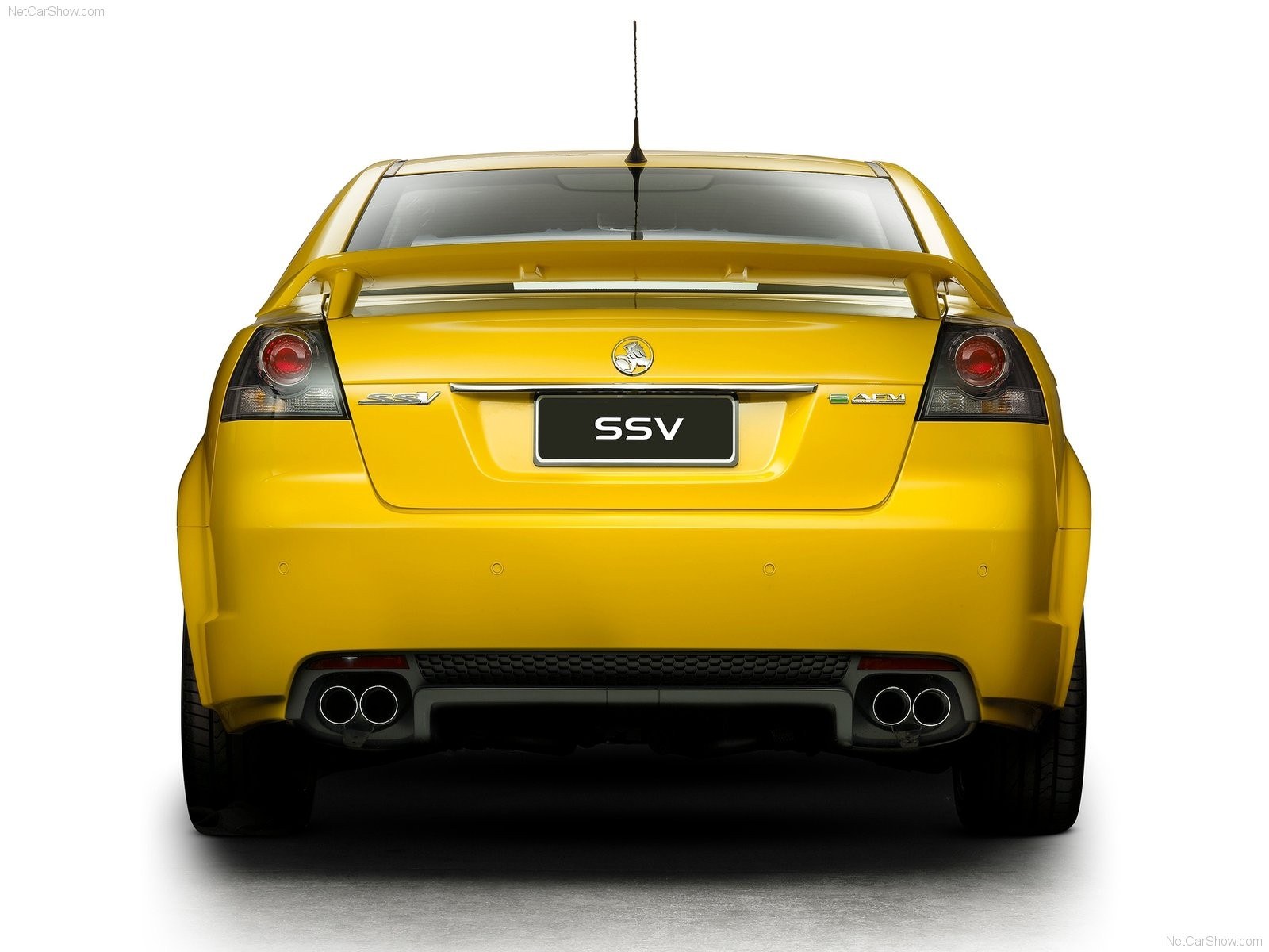 yellow Holden SS-V rear view