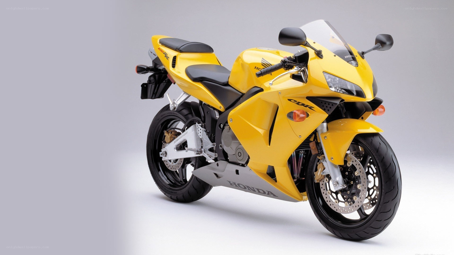 Yellow Honda CBR motorcycle