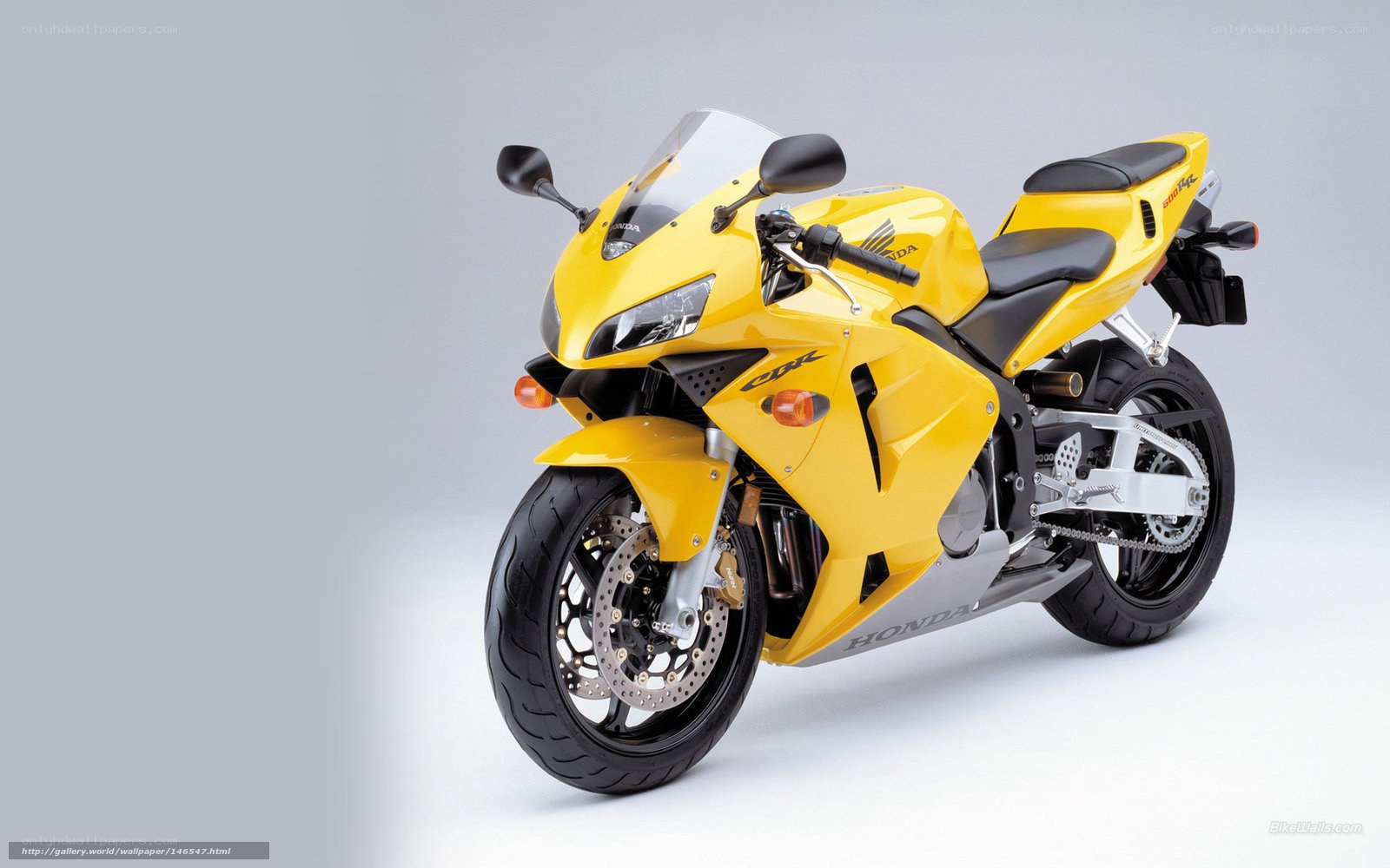 Yellow Honda CBR motorcycle