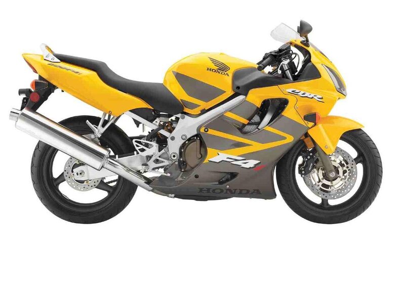 yellow honda cbr sportbike