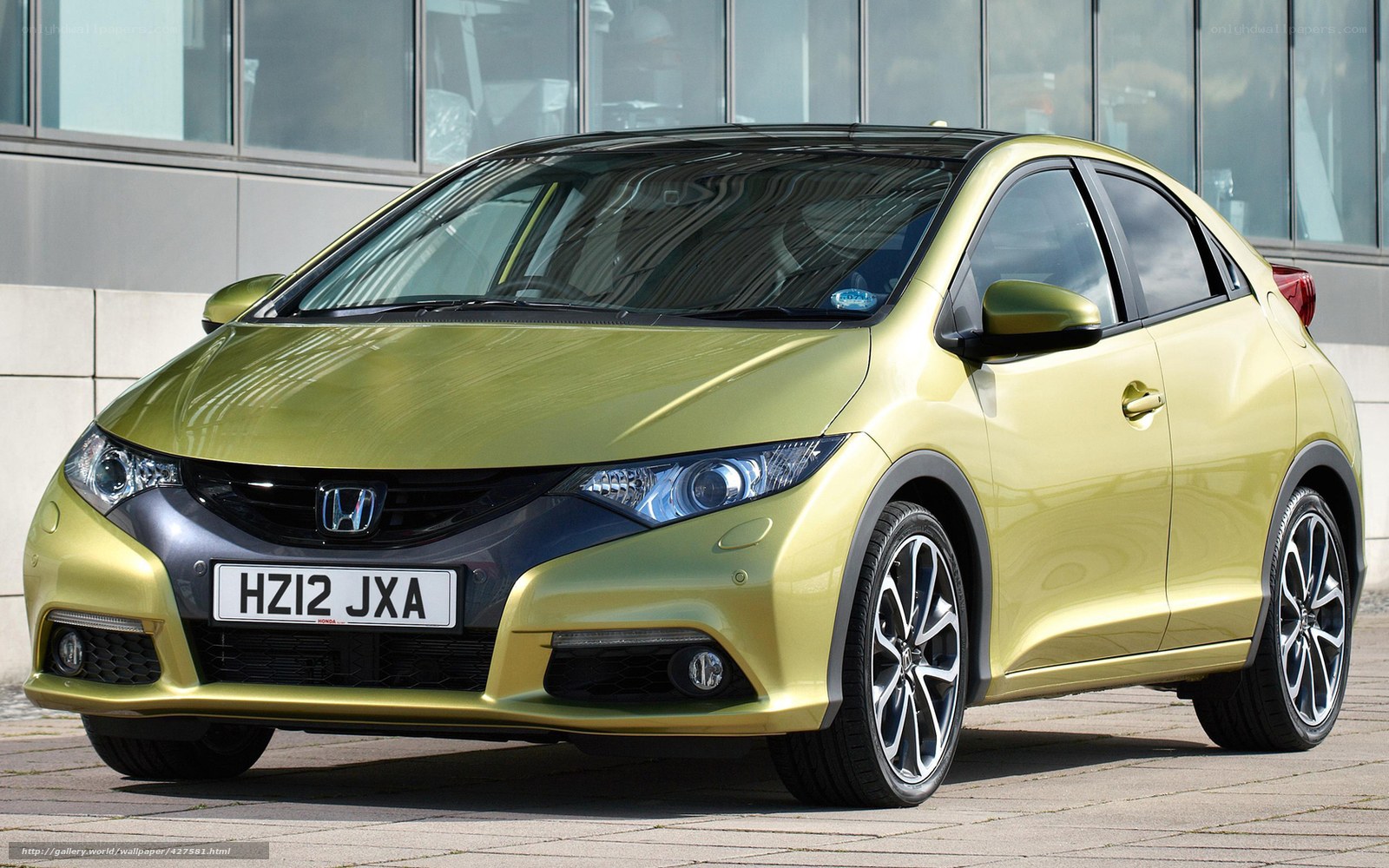yellow honda civic hatchback
