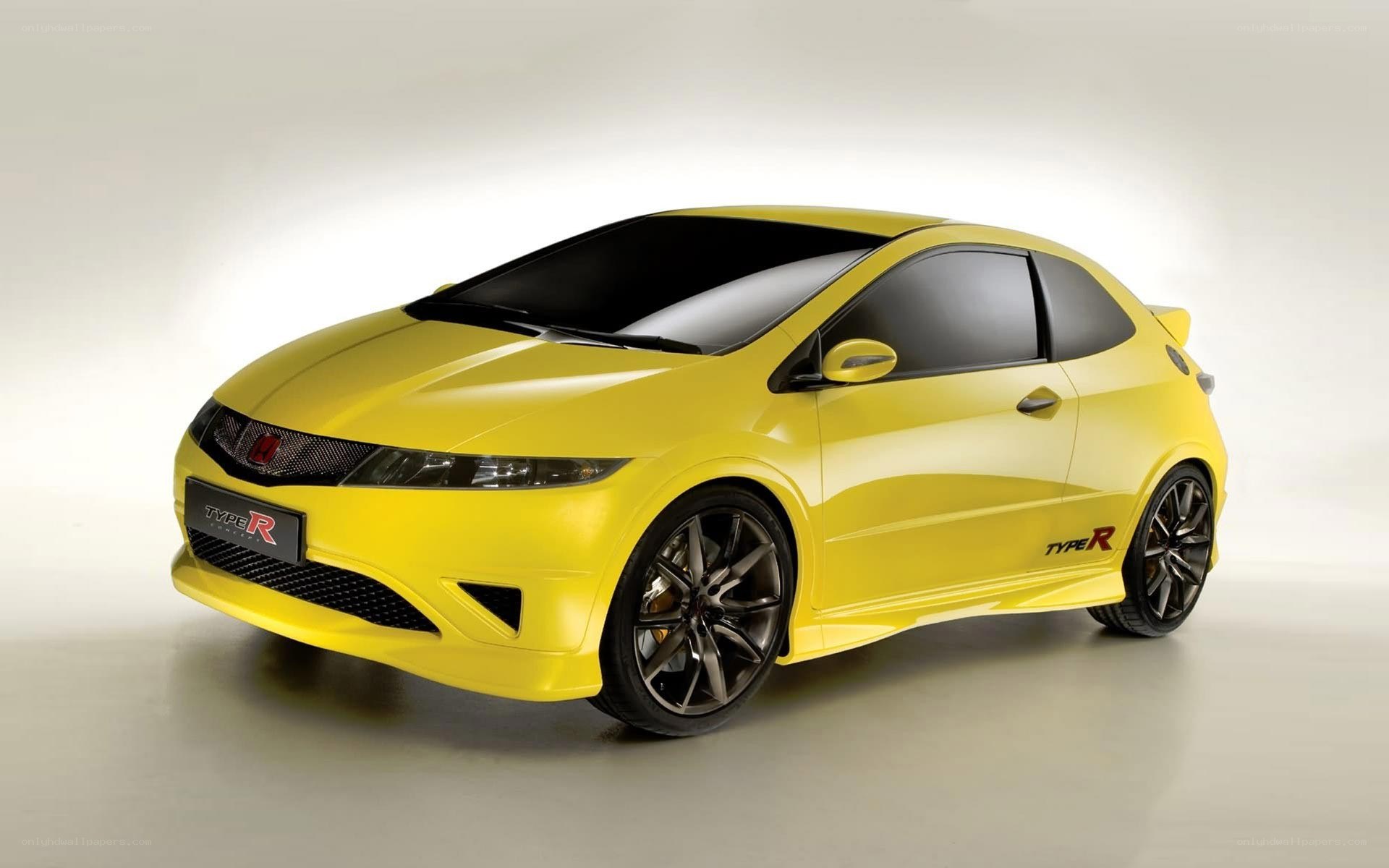 Yellow Honda Civic Type R