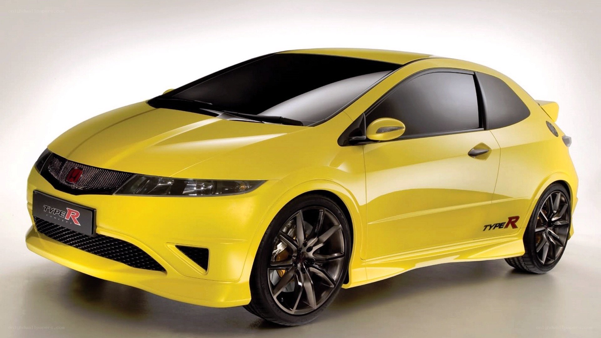 Yellow Honda Civic Type R