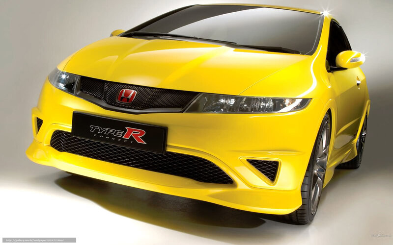 Yellow Honda Civic Type R — Dramatic