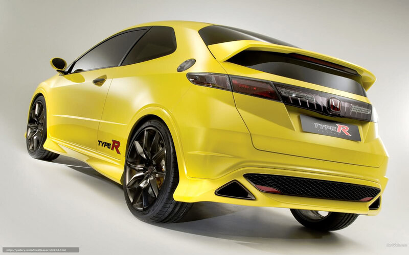 Yellow Honda Civic Type R — Neutral, Photograph