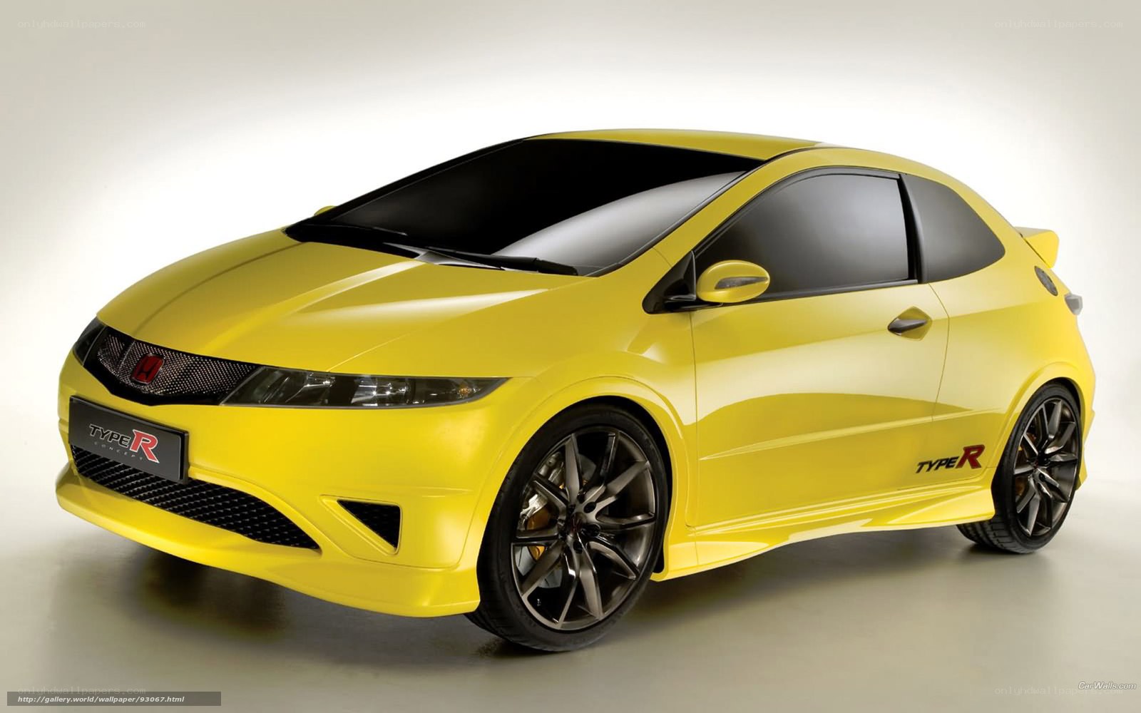 Yellow Honda Civic Type R