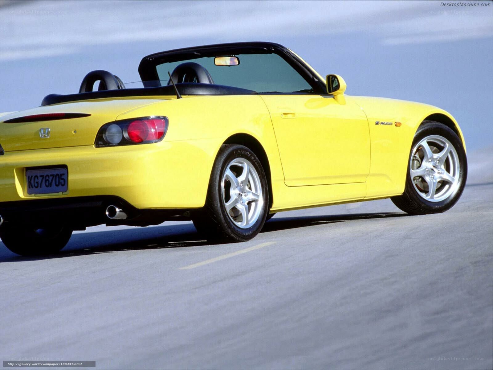 yellow Honda S2000 convertible