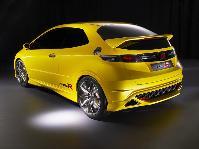 Yellow Honda Type R — Dramatic, Photograph, Car, Rear Spoiler