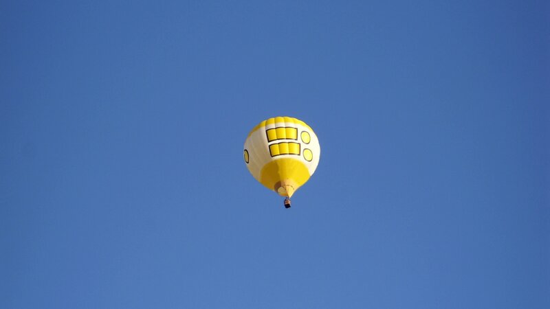 Yellow Hot Air Balloon — Blue