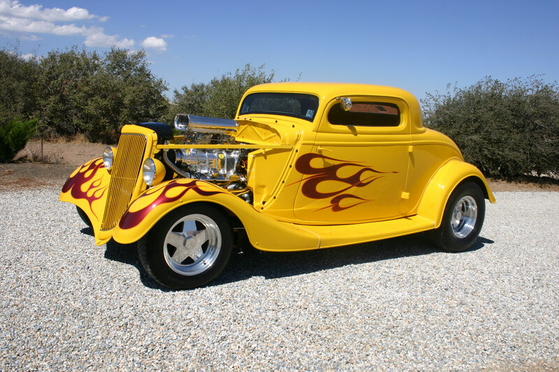 Yellow Hot Rod Car — Bright