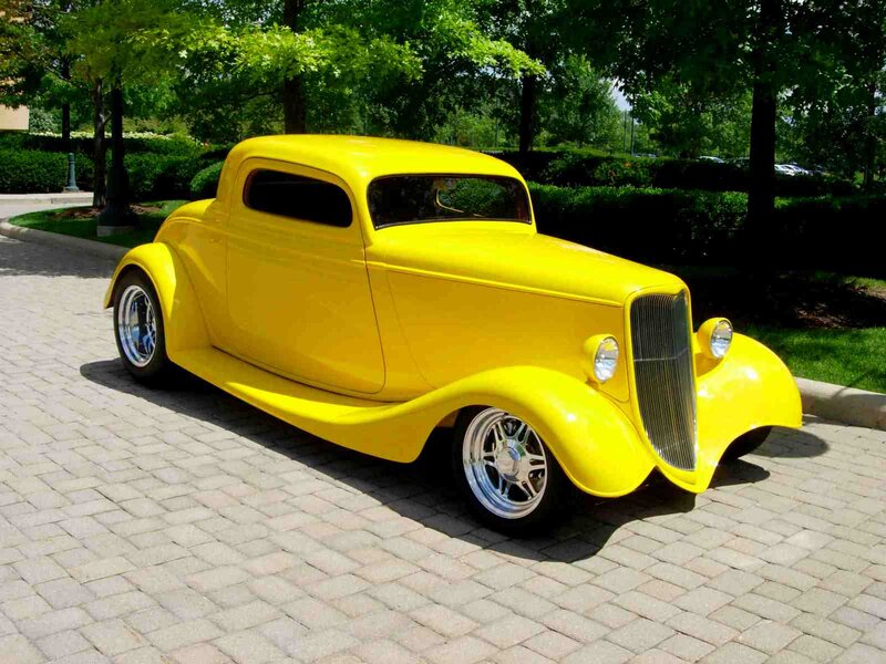 Yellow Hot Rod Car — Calm, Afternoon