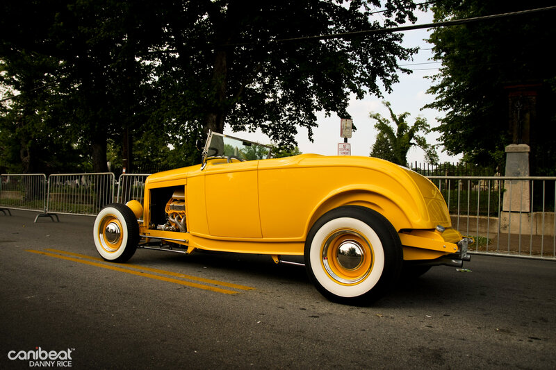 Yellow Hot Rod Car — Dramatic, Afternoon