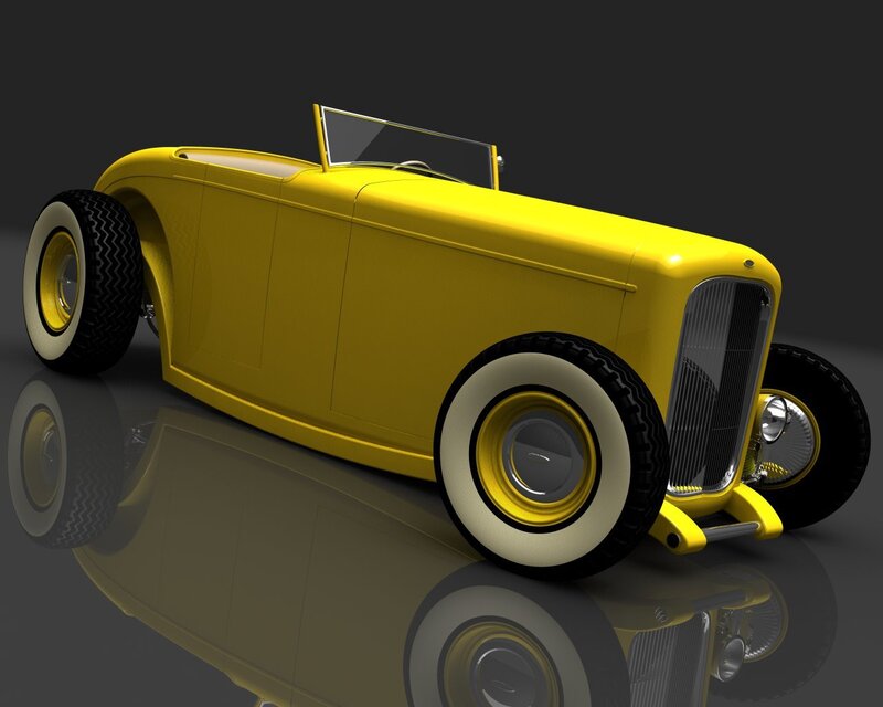 Yellow Hot Rod Car — Neutral