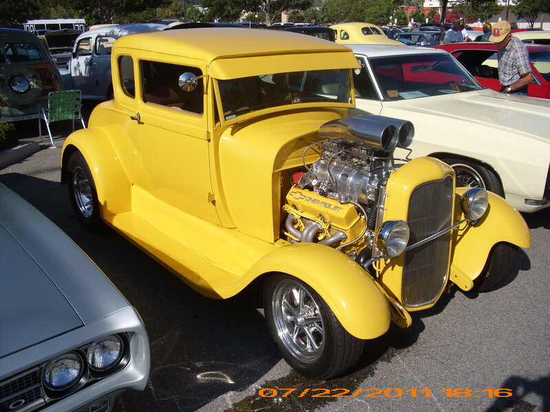 Yellow Hot Rod Car — Outdoor, Afternoon, Photograph