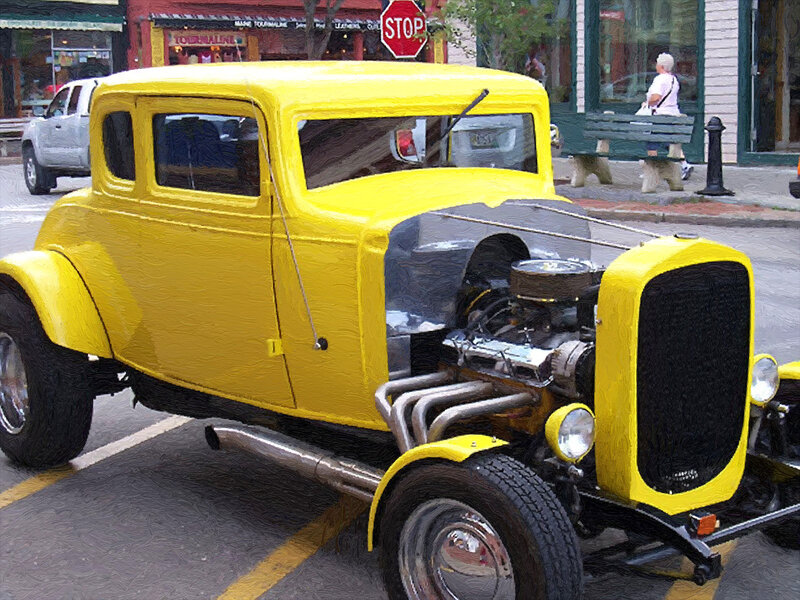 Yellow Hot Rod Car — Vibrant