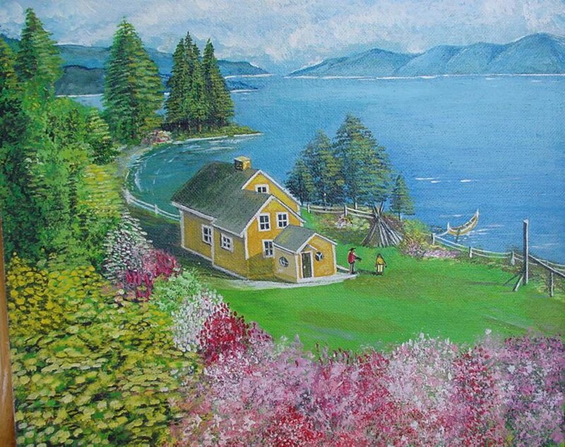 Yellow House by Lake
