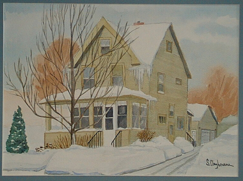 Yellow House in Snow — White, Calm