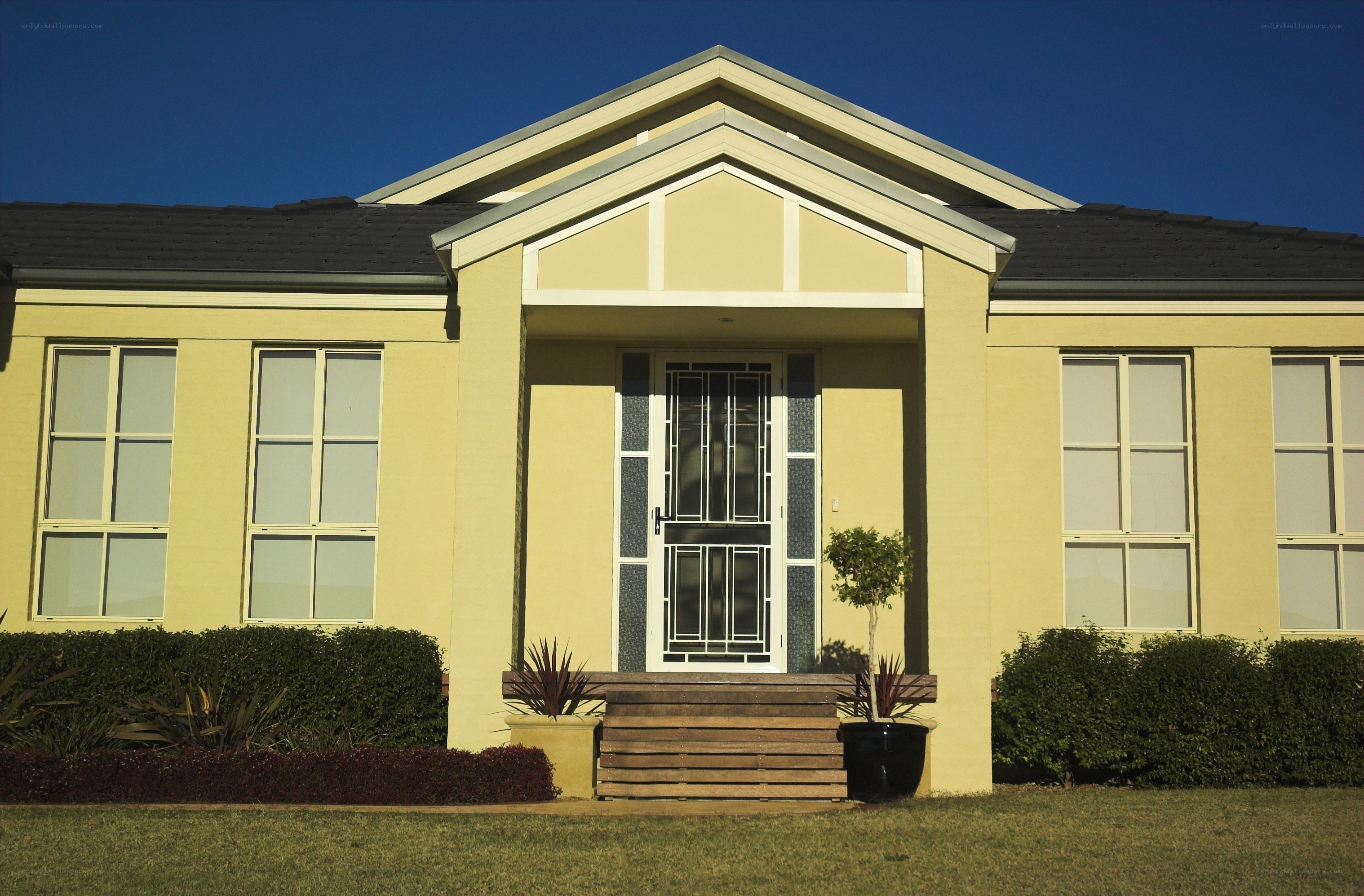 yellow house with front porch