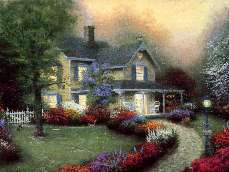 Yellow House with Garden — Green