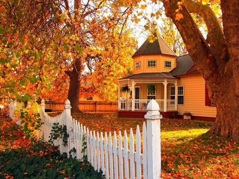 Yellow House with Porch — Orange, Serene