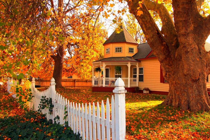Yellow House with Porch — Orange