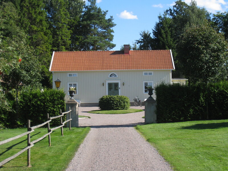 Yellow House with Red Roof — Green