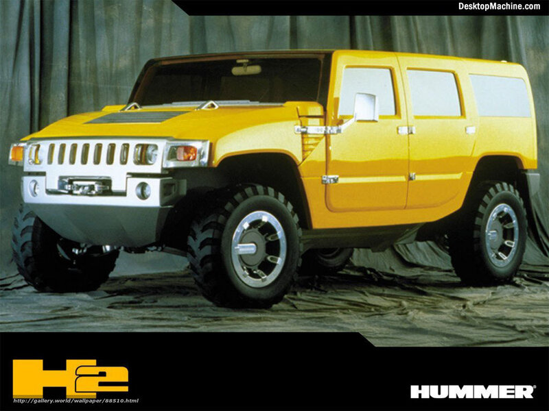 Yellow Hummer H2 Suv — Dramatic