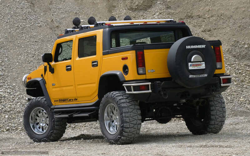 yellow hummer h2 suv