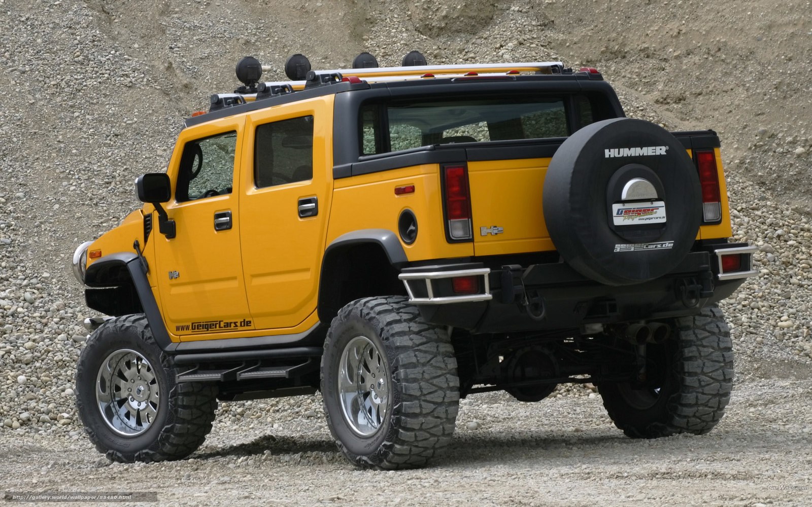 yellow hummer h2 suv