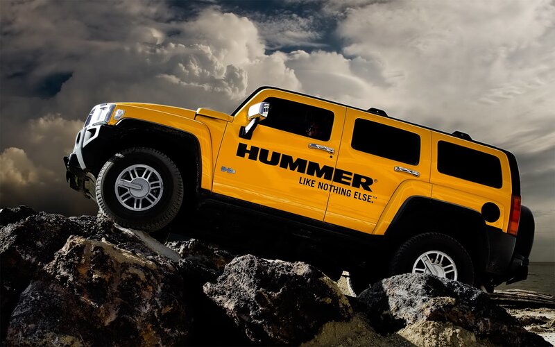 Yellow Hummer H3