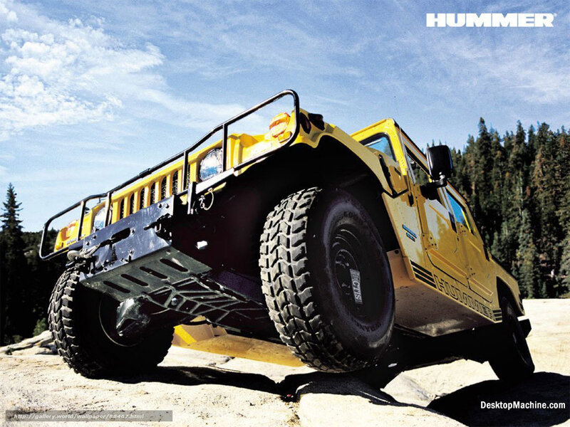 Yellow Hummer off-road vehicle