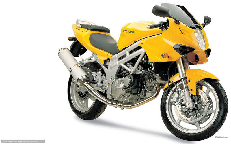 Yellow Hyosung motorcycle