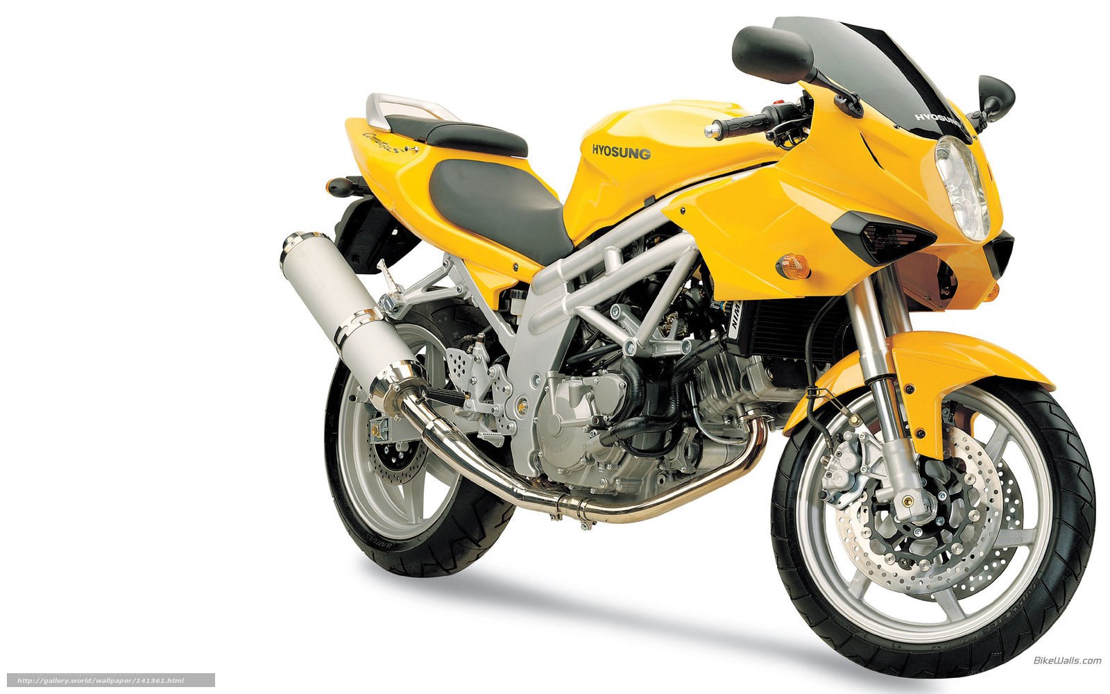 Yellow Hyosung motorcycle
