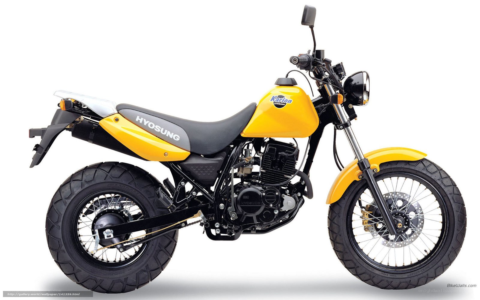 Yellow Hyosung motorcycle